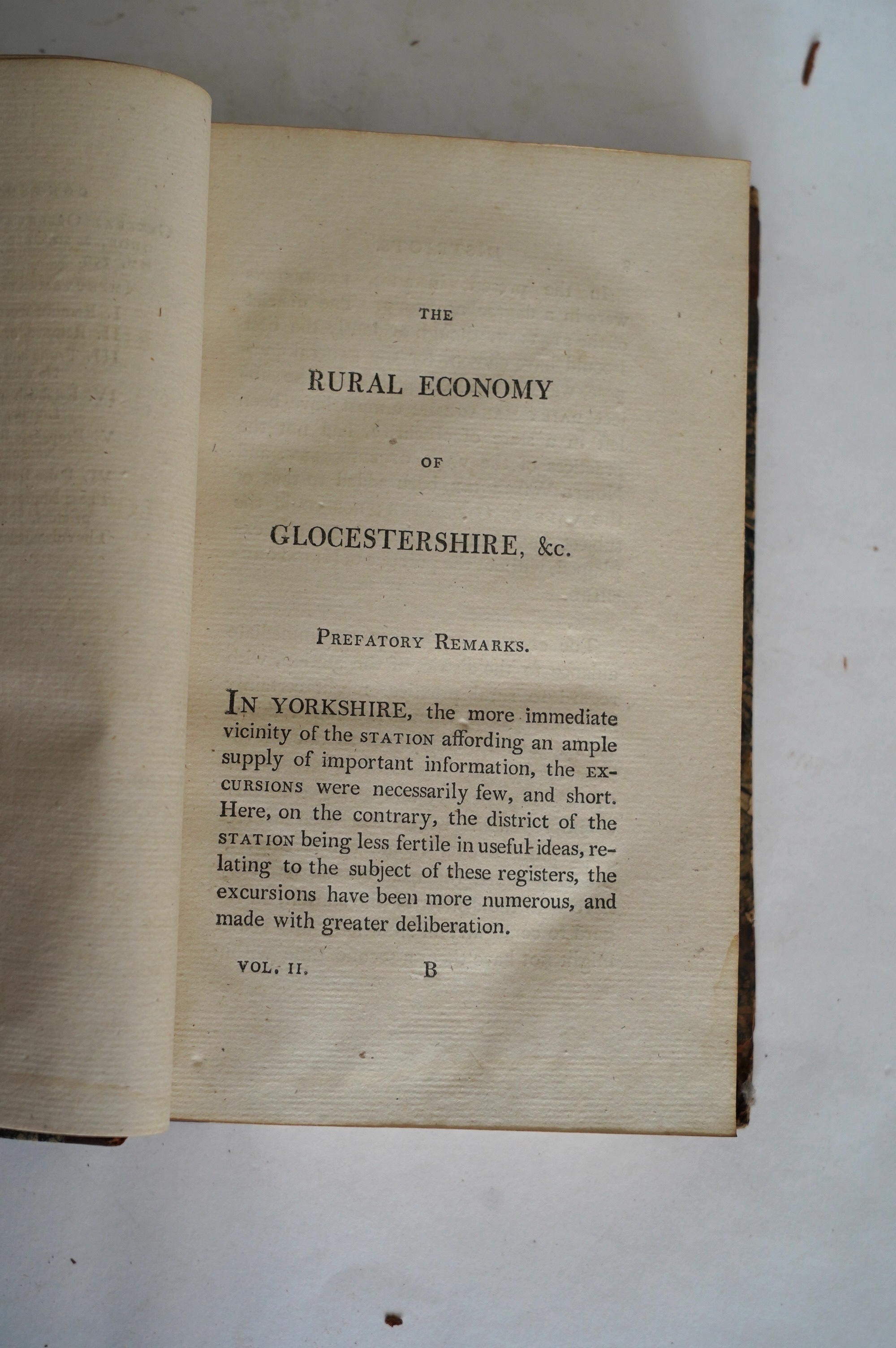 Marshall, William - The Rural Economy of Glocestershire....together with the Dairy Management of North Wiltshire, and ....Orchards and Fruit Liquor, in Herefordshire....2nd edition, 2 vols. folded map; contemp. half calf